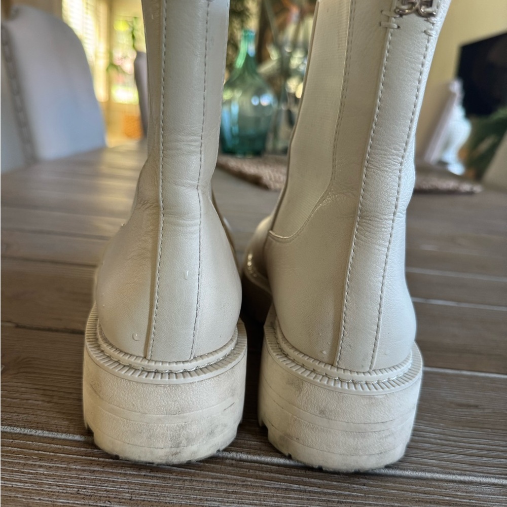 Cream Ankle Boots - Picture 3 of 7